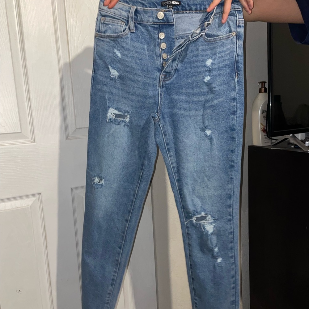 The Real Deal Medium Rise Mom Jeans from Fashion Nova